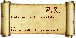 Petrovitsch Kristóf névjegykártya